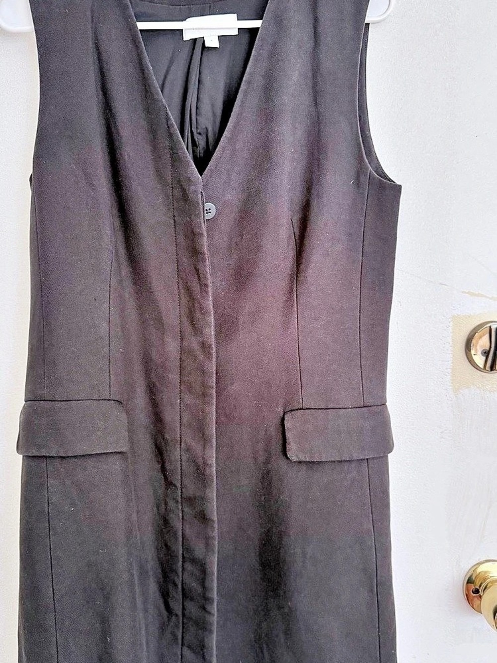 Witchery Mini Button Front Dress in Black Size 8